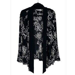 Chicos Travelers floral asymmetrical cardigan an L 12